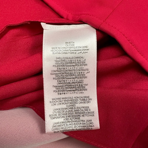 BCBGmaxazria Kinsley pink Turkish Rose asymmetrical mini dress. Size 6 - Picture 9 of 11